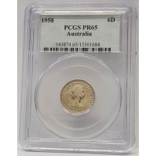 AUSTRALIA 1958 . SIXPENCE . PROOF
